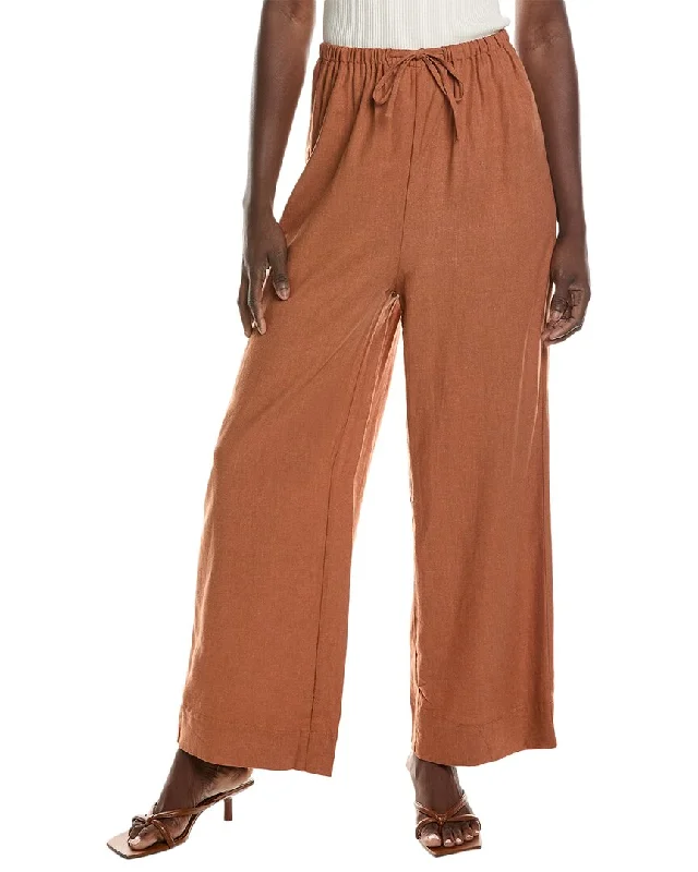 Women's Holiday Apparel WeWoreWhat Tie-Waist Linen-Blend Pant