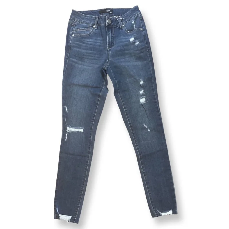 Women's Casual Garments High Rise Ankle Skinny In Dark Wash