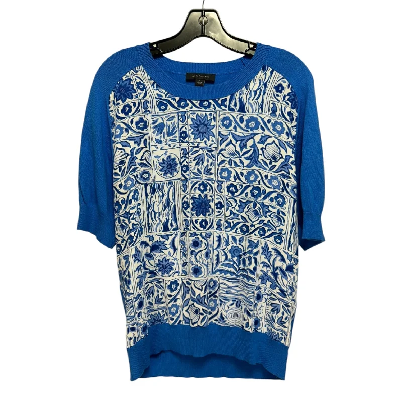 Sweater Short Sleeve By Ann Taylor In Blue, Size: L