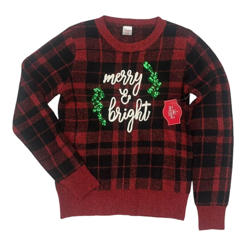 Sweater By Holiday Time In Black & Red, Size:S