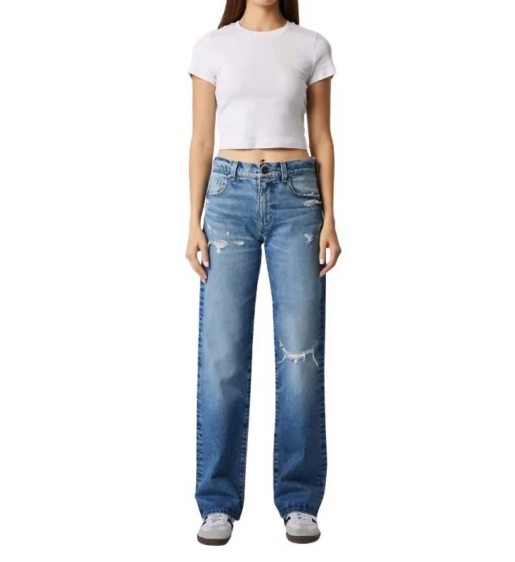 Women's Versatile Apparel Vincent High Rise Long Wide Leg Jeans In Medium Maggio Wash
