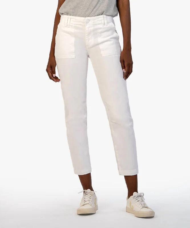 Women's Everyday Apparel Reese Mid Rise Crop Jean In Optic White