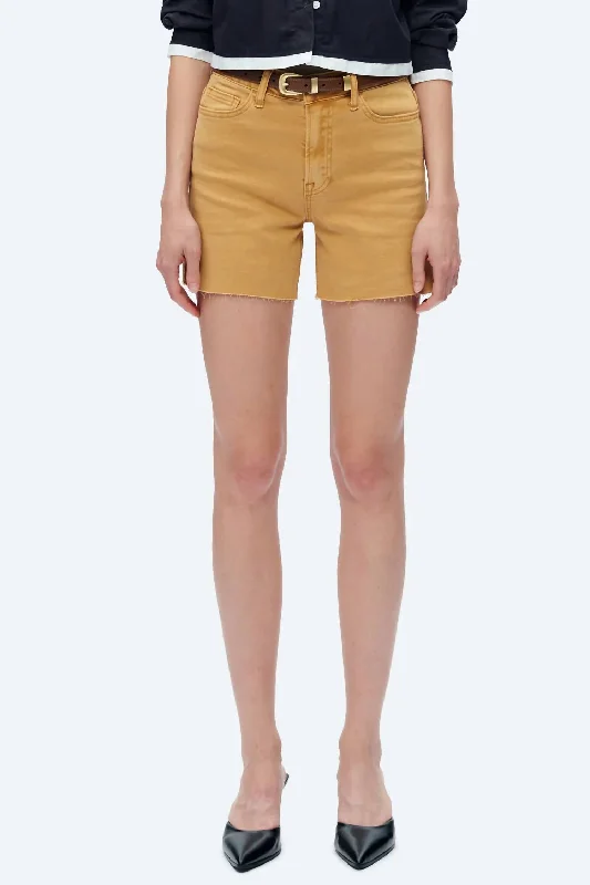 Women's Evening Wear Outfit Nyla High Rise Shorts In Yellow Ochre