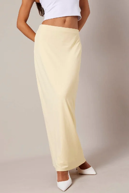 Women's Night-Out Outfit Yellow Supersoft Slim Fit Maxi Skirt