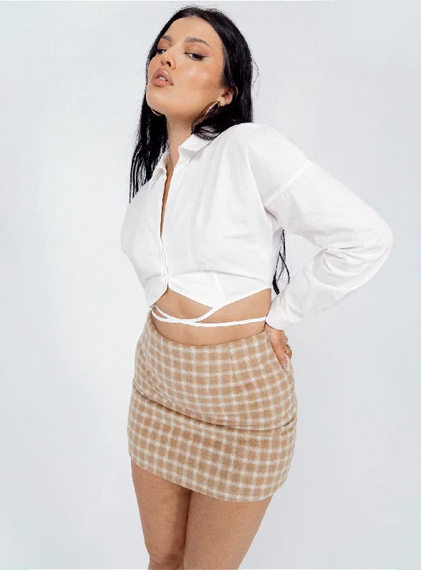 Gracia Mini Skirt Beige