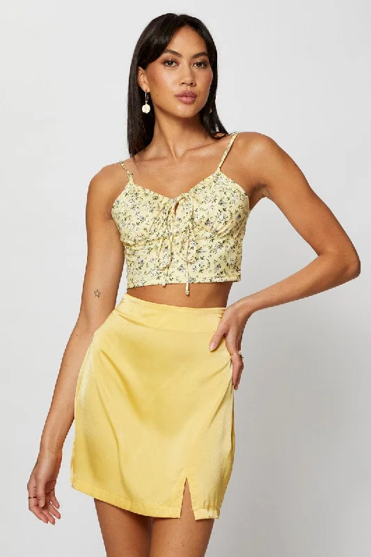 Women's Contemporary Clothing Orange Mini Skirt Split