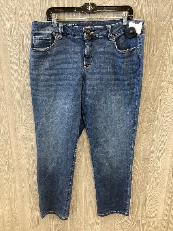 Jeans Straight By Liz Claiborne In Blue Denim, Size: 14