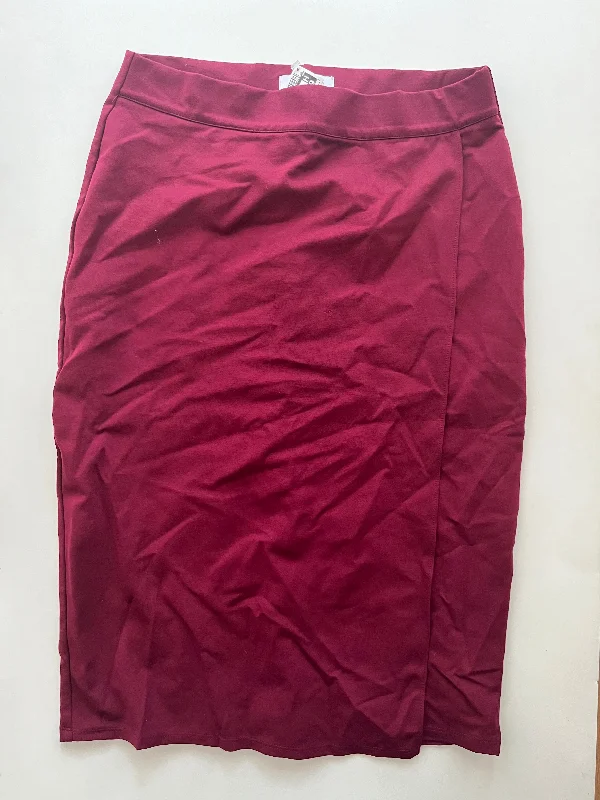 Skirt Midi By Liz Claiborne In Burgundy, Size: 8