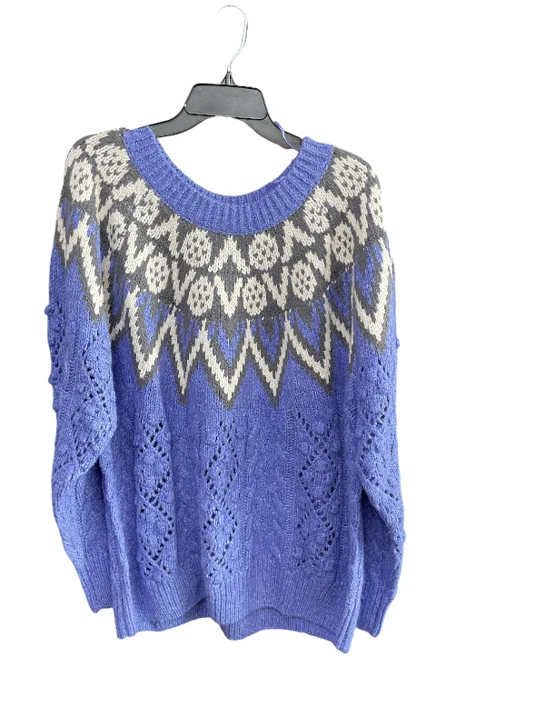 Sweater By Lucky Brand In Blue, Size: 2x