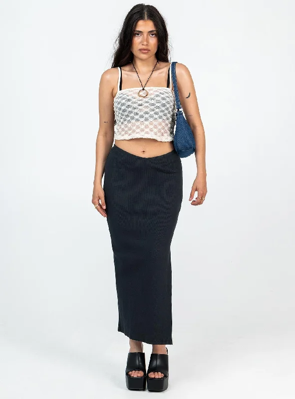 Women's Seasonal Attire Abigail Midi Skirt Black Petite