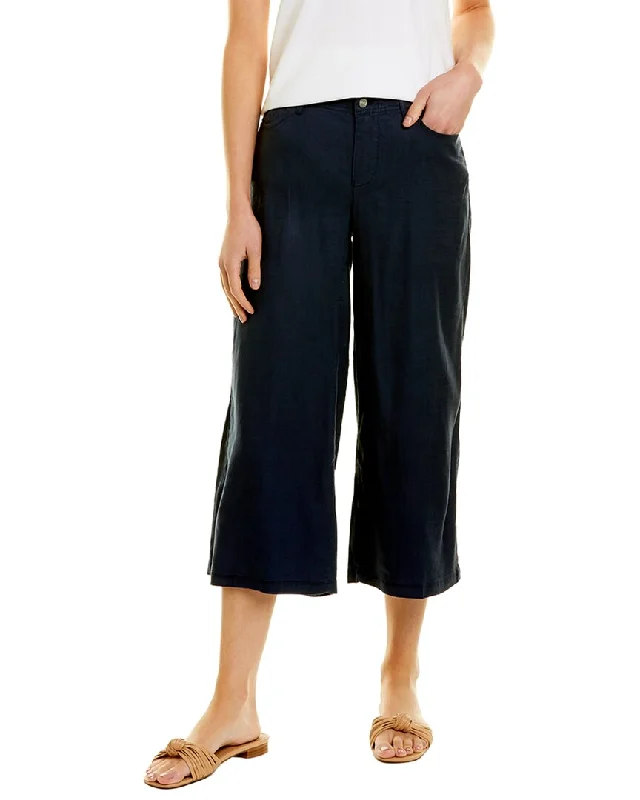 Stylish Outerwear Clothing For Women NYDJ Petite Cropped Wide Leg Linen-Blend Pant