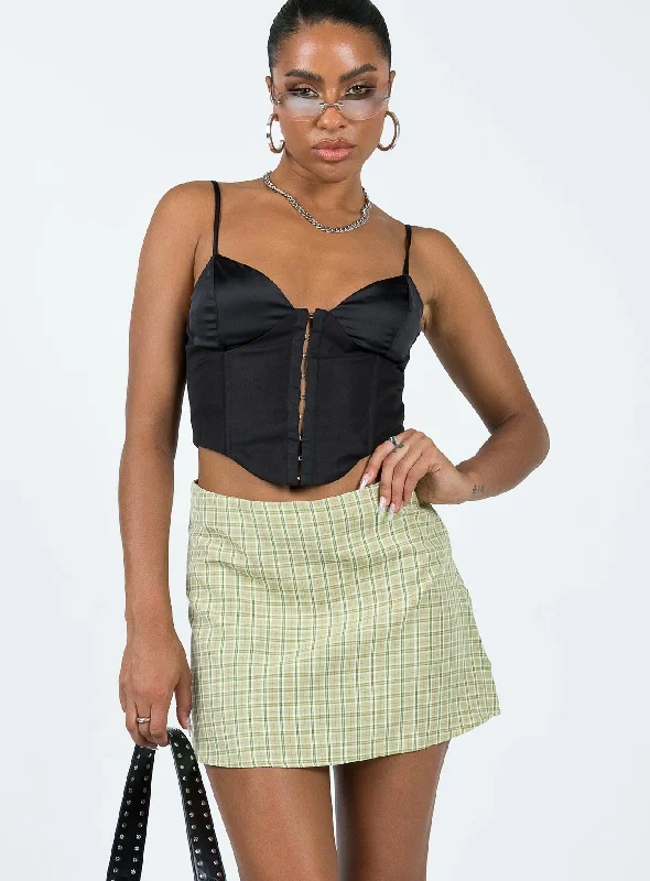 Online Shopping Boutiques Kai Check Mini Skirt Green
