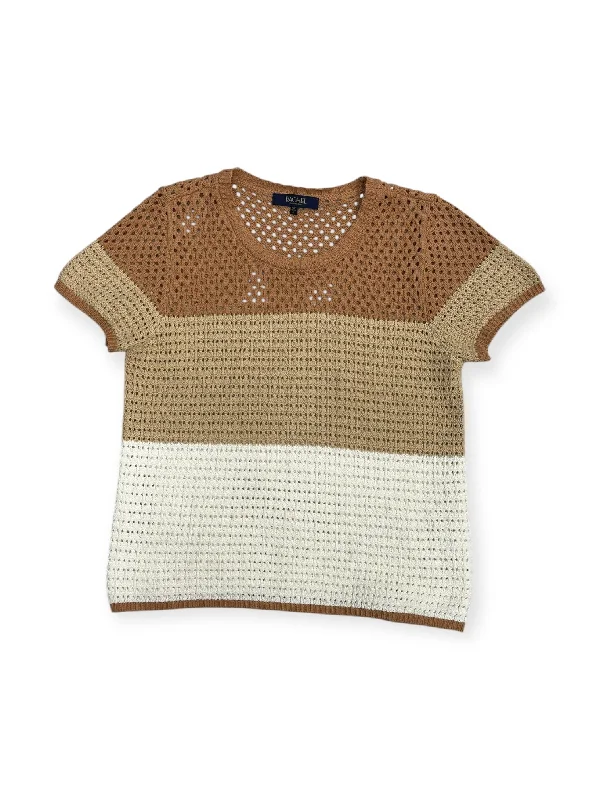 Sweater By Rachel Roy In Tan & White, Size: M