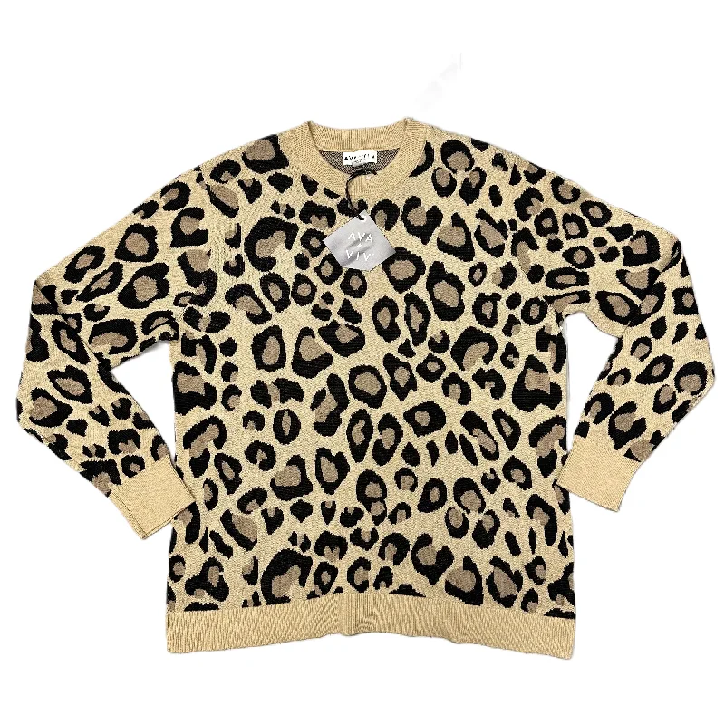 Sweater By Ava & Viv In Leopard Print, Size: 1x