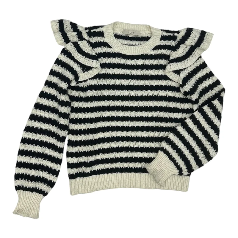 Sweater By Loft In Black & Cream, Size:M