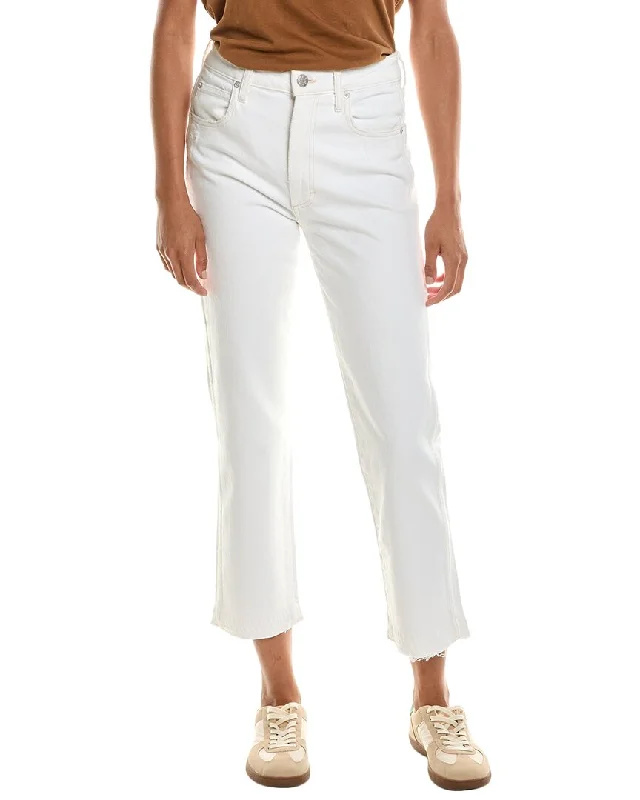 Online Shopping Boutiques AMO Chloe Released Hem White Sand Crop Jean
