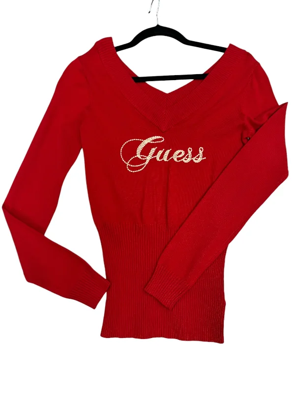 Sweater By Guess In Red, Size: M