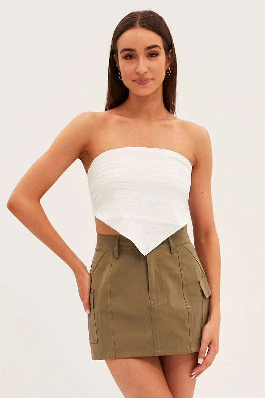 Women's Clothing And Garments Sets Green Cargo Skirt Mini Mid Rise