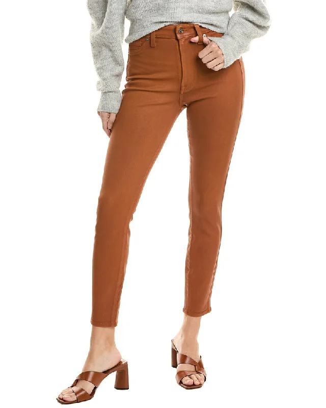 Women's Elegant Outfit 7 For All Mankind High-Waist Chocolate Coated Ankle Skinny Jean