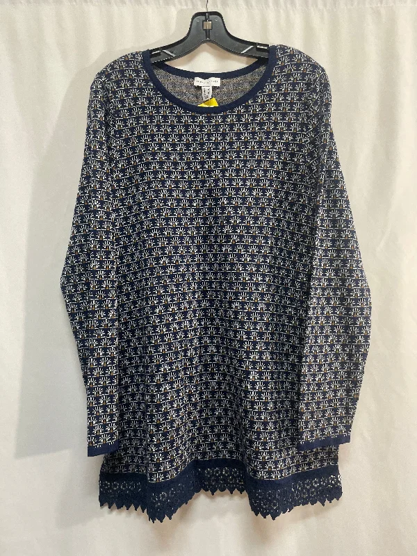 Sweater By Susan Graver In Blue, Size: L