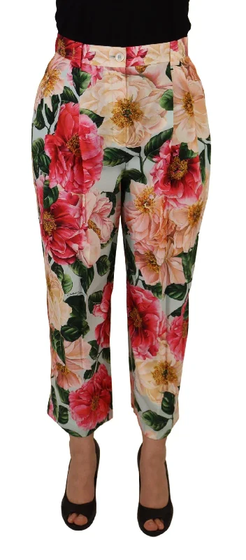 Women's Transitional Garments Dolce & Gabbana Exquisite Silk High Waist Women's Pants