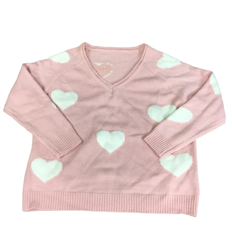 Sweater By Shein In Pink & White, Size: M