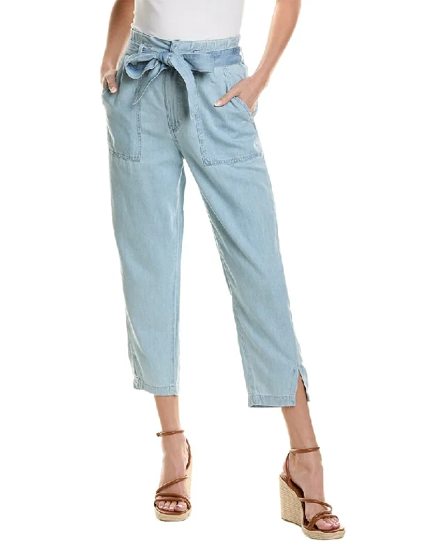Online Boutiques AG Jeans High-Rise Barrel Silk-Blend Paperbag Pant