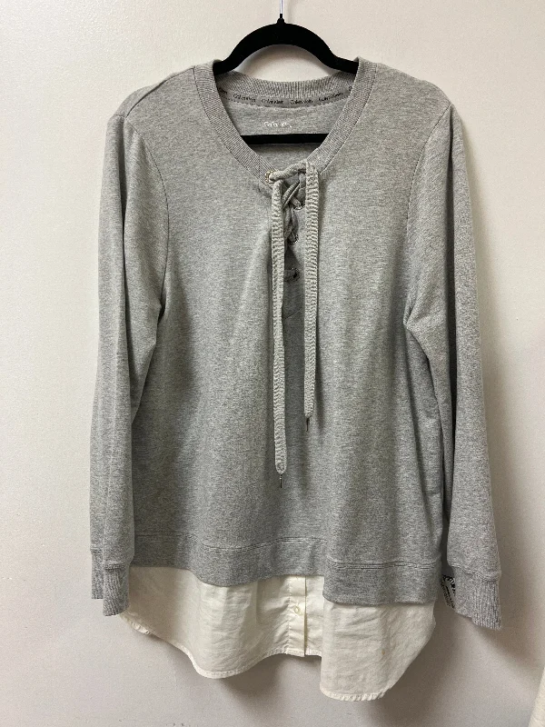 Sweater By Calvin Klein In Grey, Size: L