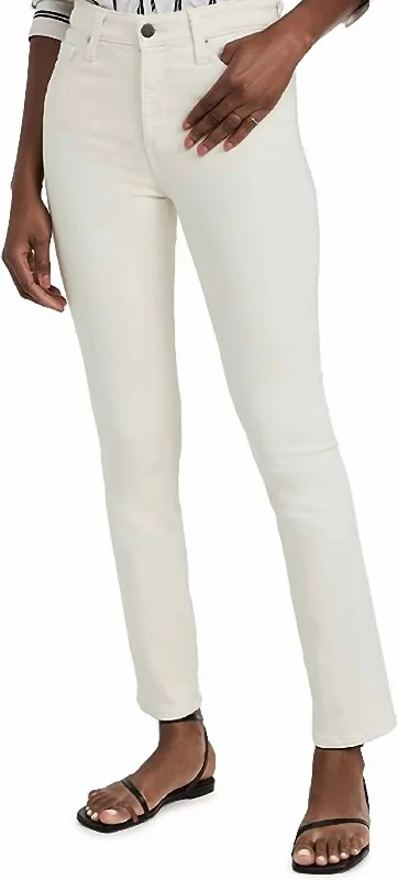 Mari Straight Leg Jeans In White Cream