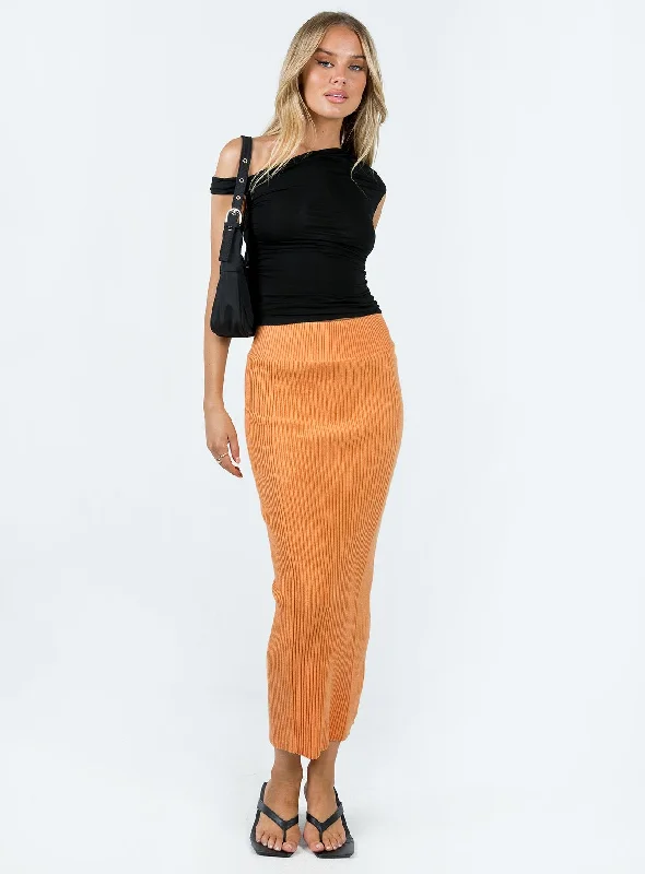 Chic Women's Clothing for Date Nights Regent Low Rise Maxi Skirt Orange