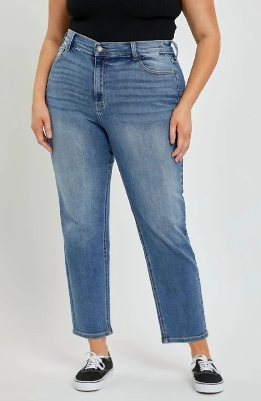 Exclusive Online Sale Mid Rise Crop Mom Jeans In Med