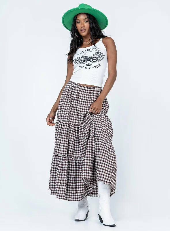 Hale Midi Skirt Brown