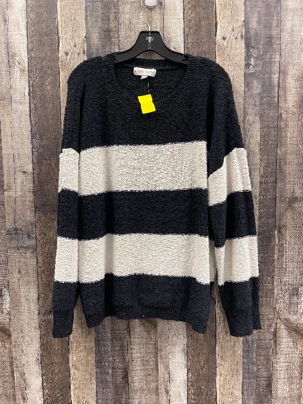 Sweater By Knox Rose In Black & Cream, Size: Xl