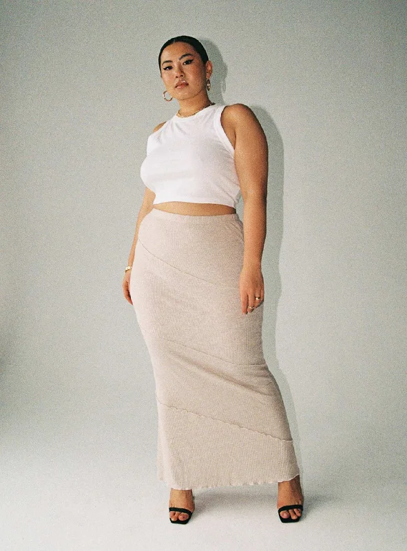 Oscar Maxi Skirt Beige Curve