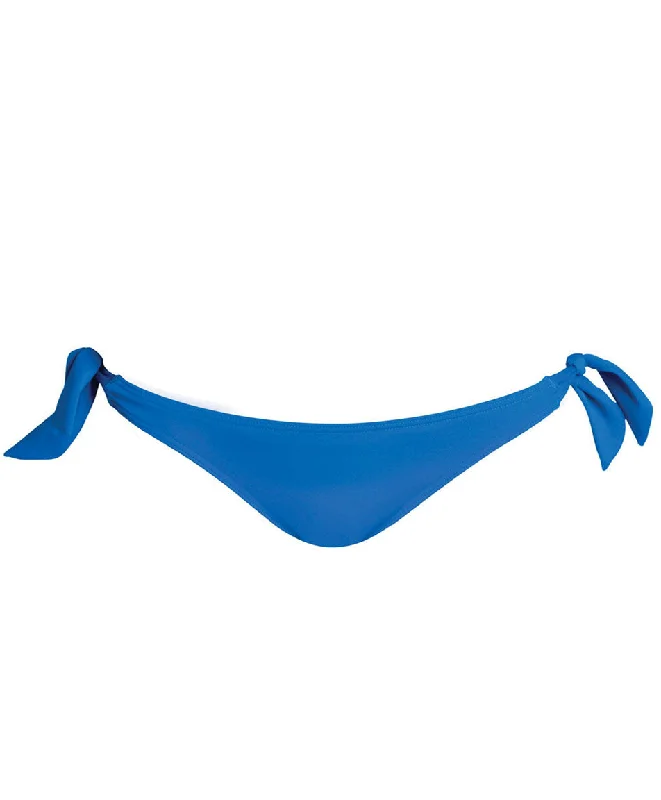 Modern Women's Fashion with Vintage Touches Lepel Bow Tie Side Bikini Brief, Blue