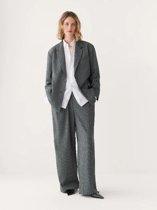 Fashion-forward Women's Wear The Pinstripe Blazer in Cool Grey