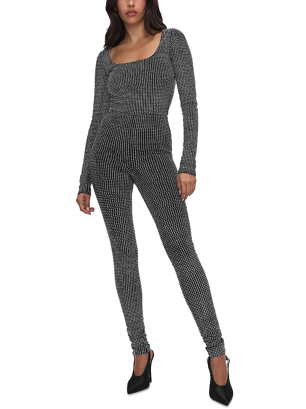 Flash Sales Today Womens Embellished Scoop Neck Jumpsuit