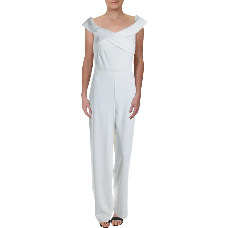 Women's Vacation Attire Kaiser Womens Off-The-Shoulder Wide Leg Jumpsuit