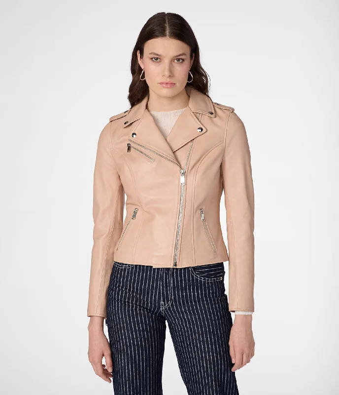 Serena Genuine Leather Moto Jacket