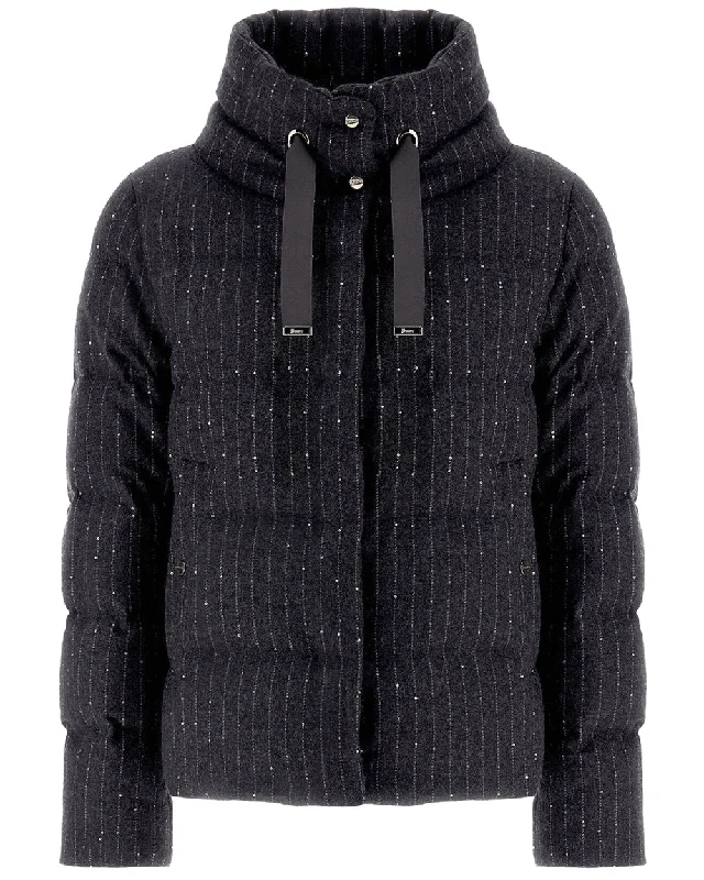 Women's Casual Wear Outfit Anthracite Quilted Pinstripe Jacket