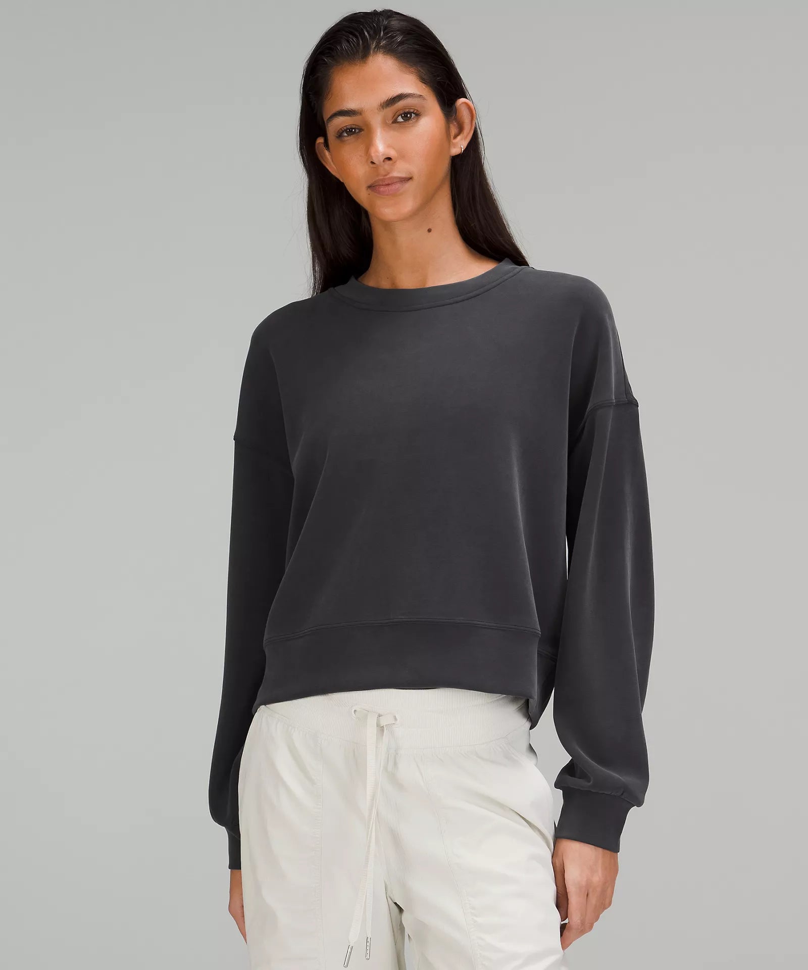 New Arrival Discounts Softstreme Perfectly Oversized Cropped Crew | Black