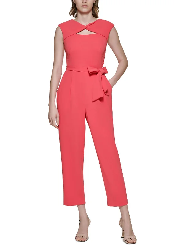Women's Transitional Outfit Womens Twist Front Cutout Jumpsuit