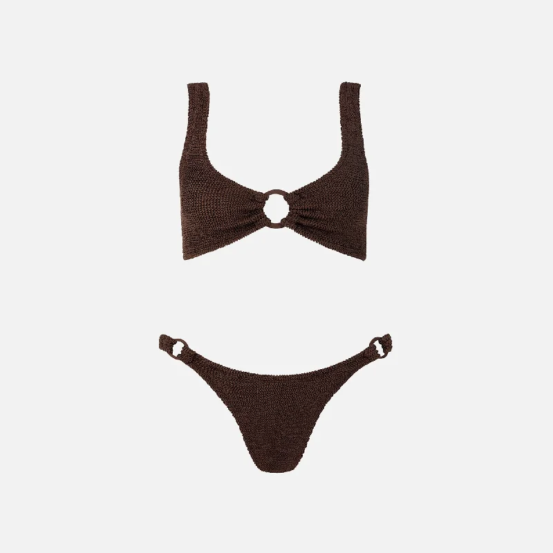 Women's Athletic Outfit Hunza G Hallie Bikini - Metallic Chocolate