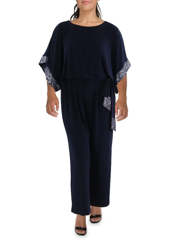 Women Wear Online Plus Womens Slouchy Belted Jumpsuit