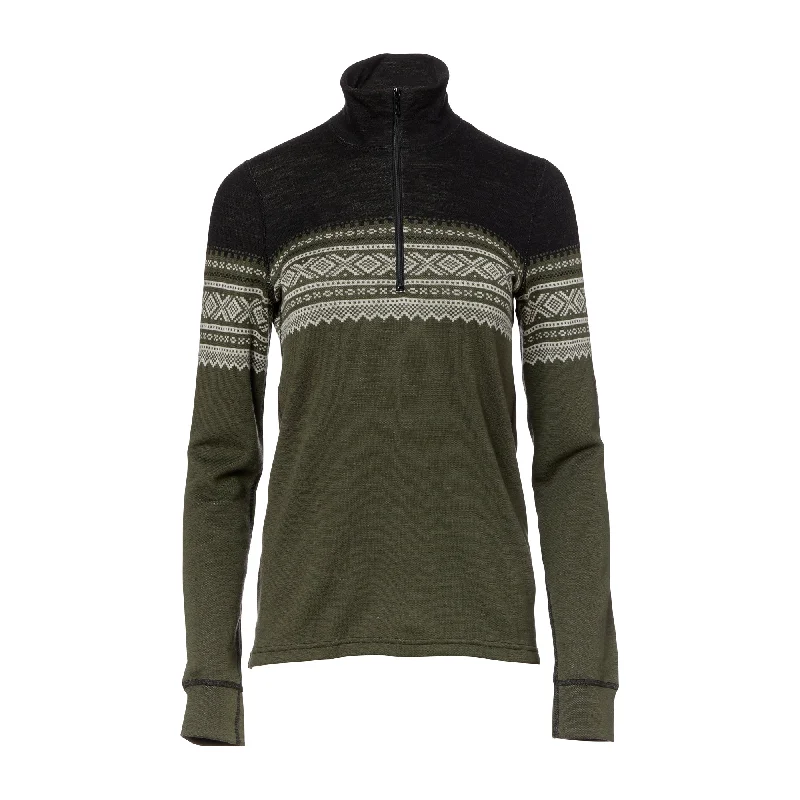Winter Wardrobe Clearance Ladies Pullover DesignWool Marius Mock Neck Zip nordmarka
