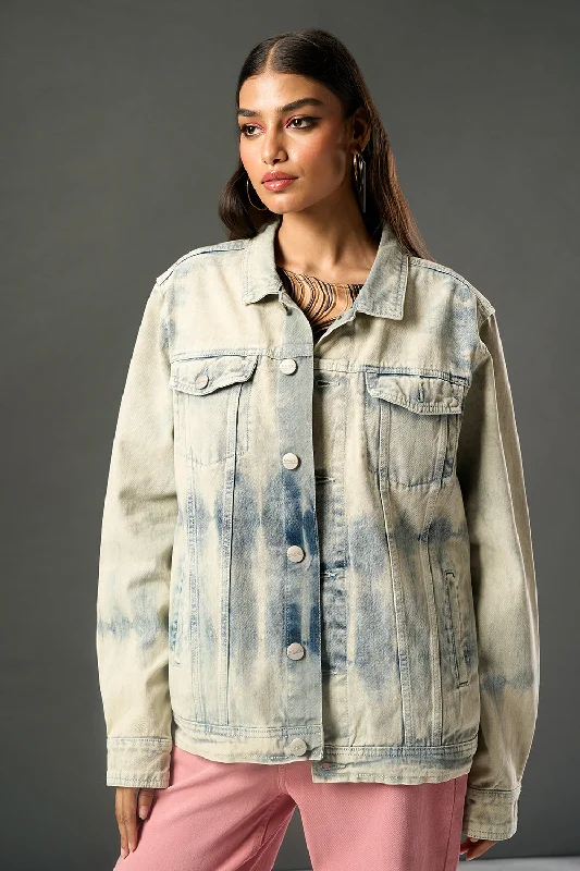 Waves of Blue Denim Trucker Jacket