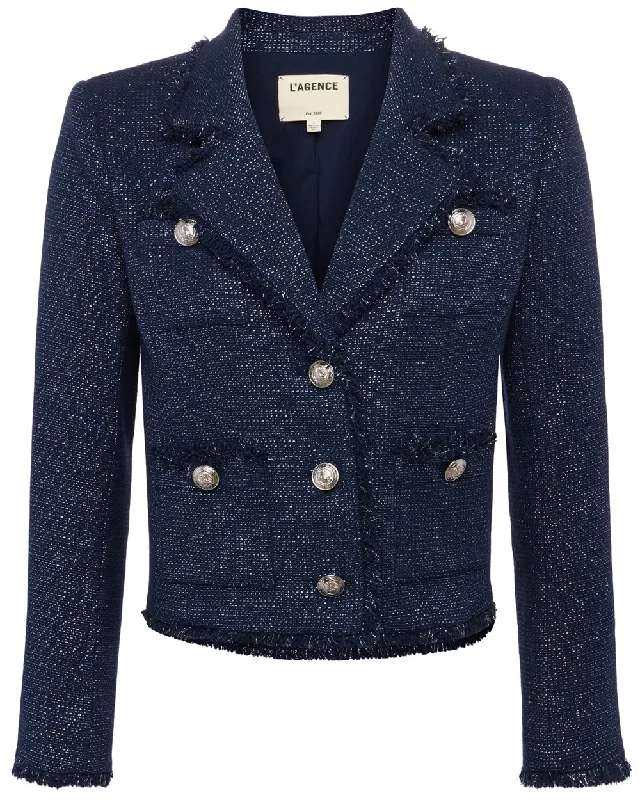 Sustainable Women's Apparel Midnight Sylvia Collared Jacket