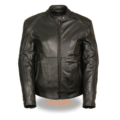 Flash Sale Or Flash Sales Ladies Black Leather Jacket with Black Wing Detail 1952