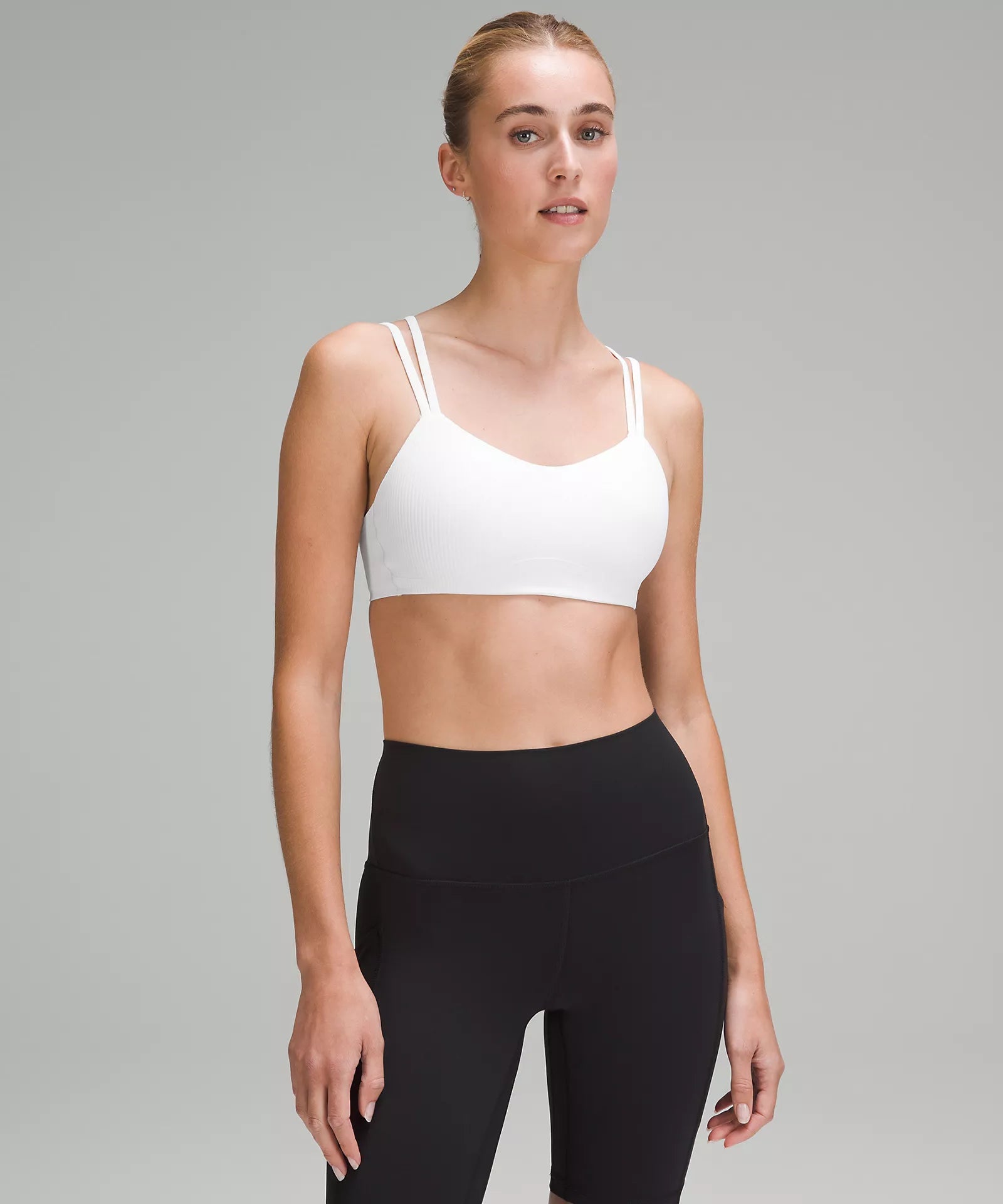 Women Wear Brands Like a Cloud Ribbed Bra, B/C Cup | White