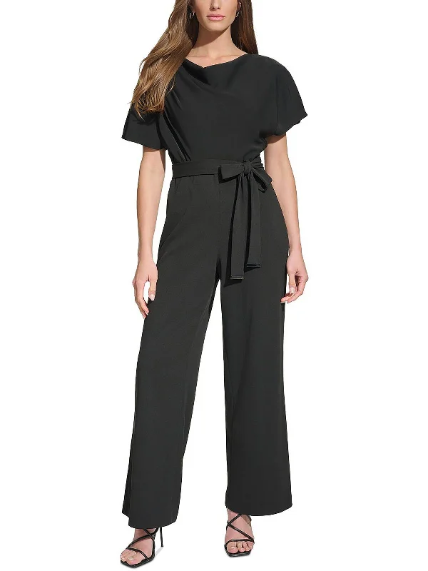 Women's Stylish Outdoor Outfit Womens Ruched Cowl Neck Jumpsuit